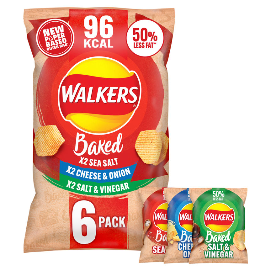 Walkers Baked Variety Multipack Crisps 6x