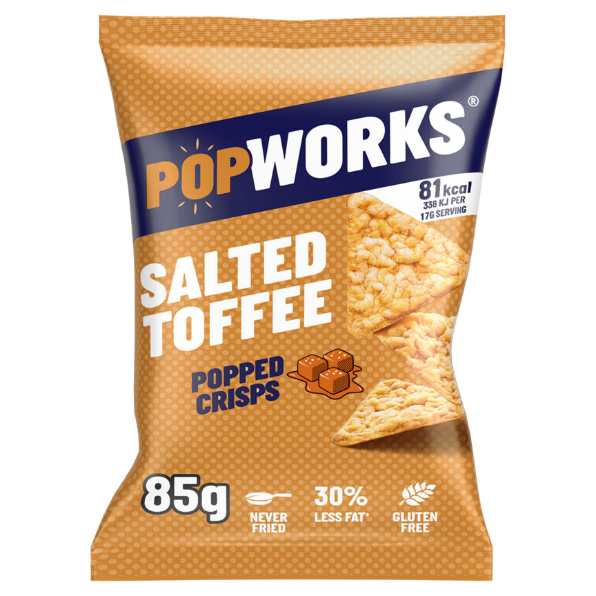 Popworks Salted Toffee Sharing Popped Crisps 85g