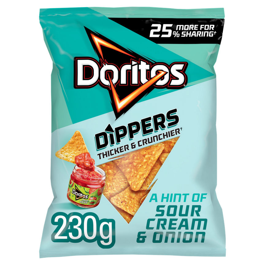 Doritos Dippers Hint of Sour Cream & Onion Sharing Tortilla Chips Crisps 230g