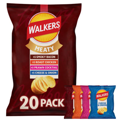 Walkers Meaty Variety crisps multipack 20 x 25g - British product
