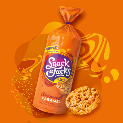 Snack A Jacks caramel jumbo rice cakes 159g (British brand)