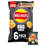 Walkers BBQ Sauce flavour crisps multipack 6x25g, imported from the UK