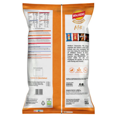 Walkers Favourites multipack crisps 18 packs, UK version