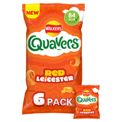 Walkers Quavers Red Leicester cheese crisps multipack 6x16g - British product