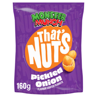 That's Nuts Monster Munch pickled onion coated peanuts 160g (British brand)
