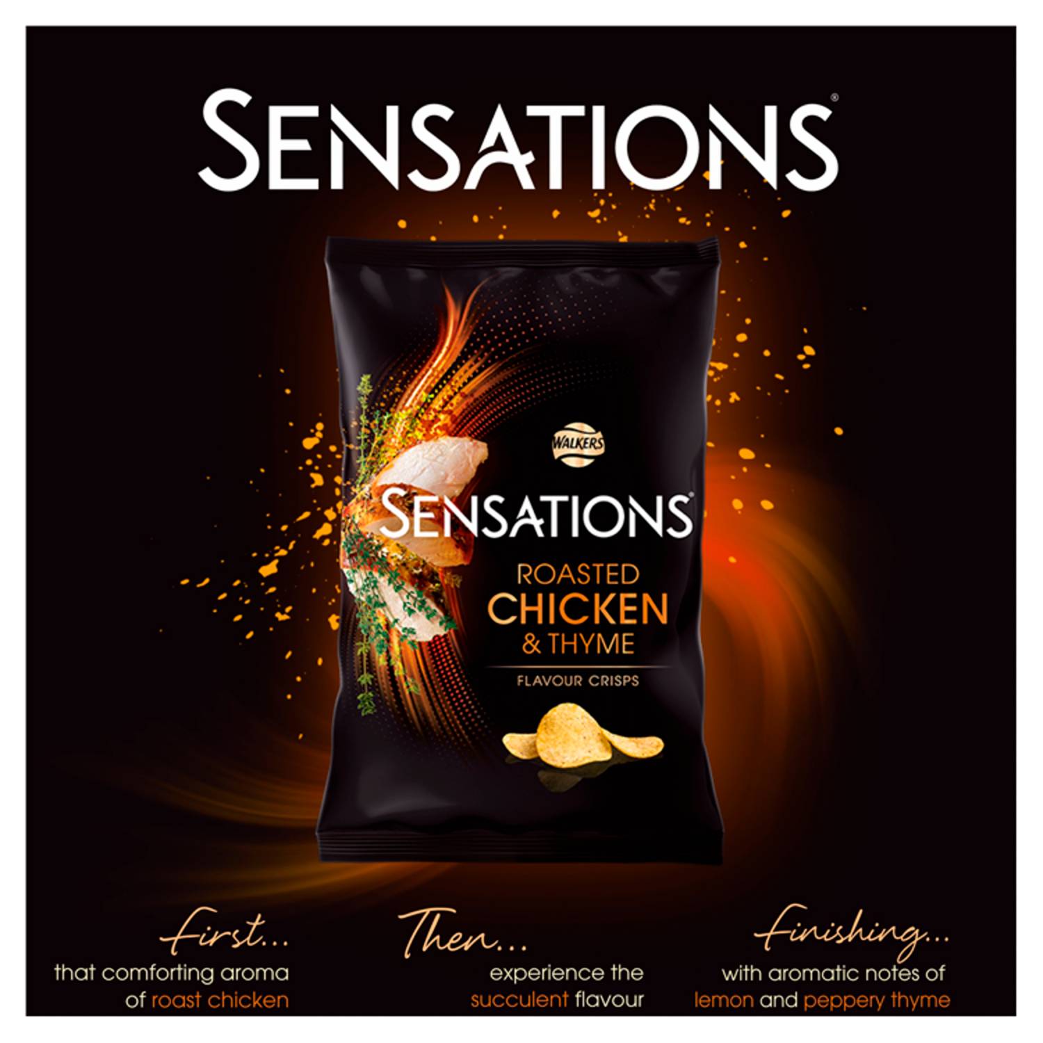 Sensations crisps Roast Chicken & Thyme 150g (British brand)