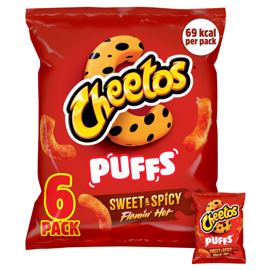 Cheetos Puffs Flamin' Hot Multipack Snacks Crisps 6x13g