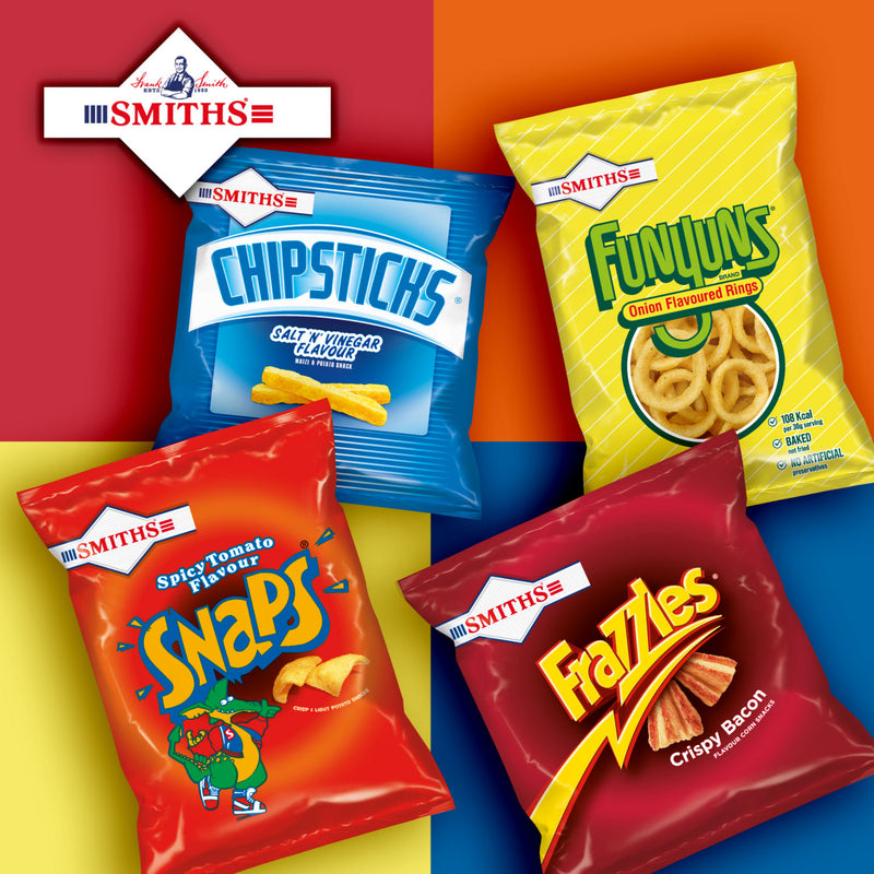Smiths Frazzles bacon crisps 120g (British brand)