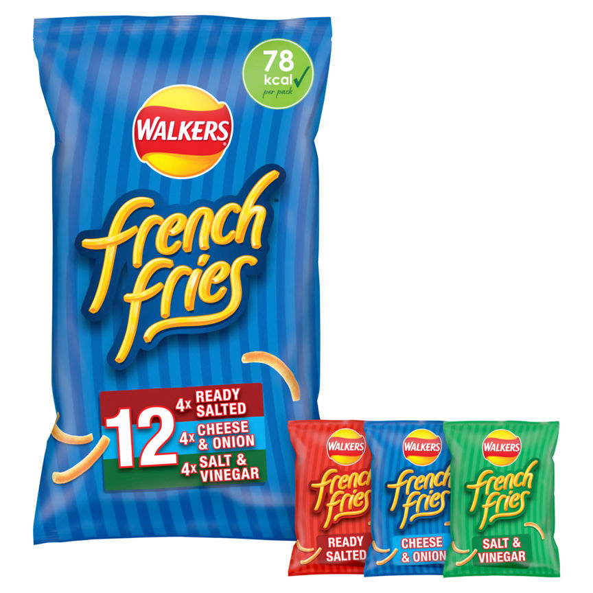 Walkers French Fries Variety Multipack Snacks Crisps 12x18g