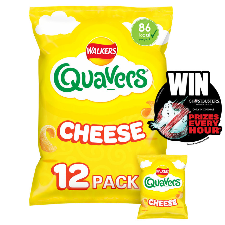 Walkers Quavers Cheese Light Curly Multipack Crisps GOODS ASDA   