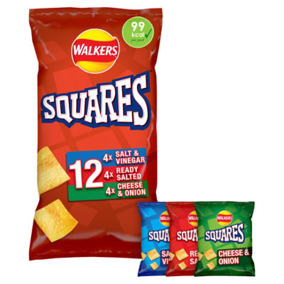 Walkers Squares Variety Multipack Chips 12x22g
