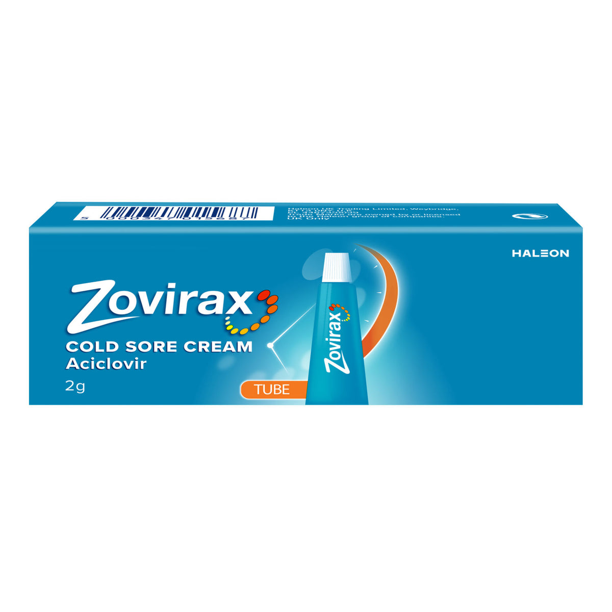 Zovirax cold sore treatment cream 2g tube, imported from the UK
