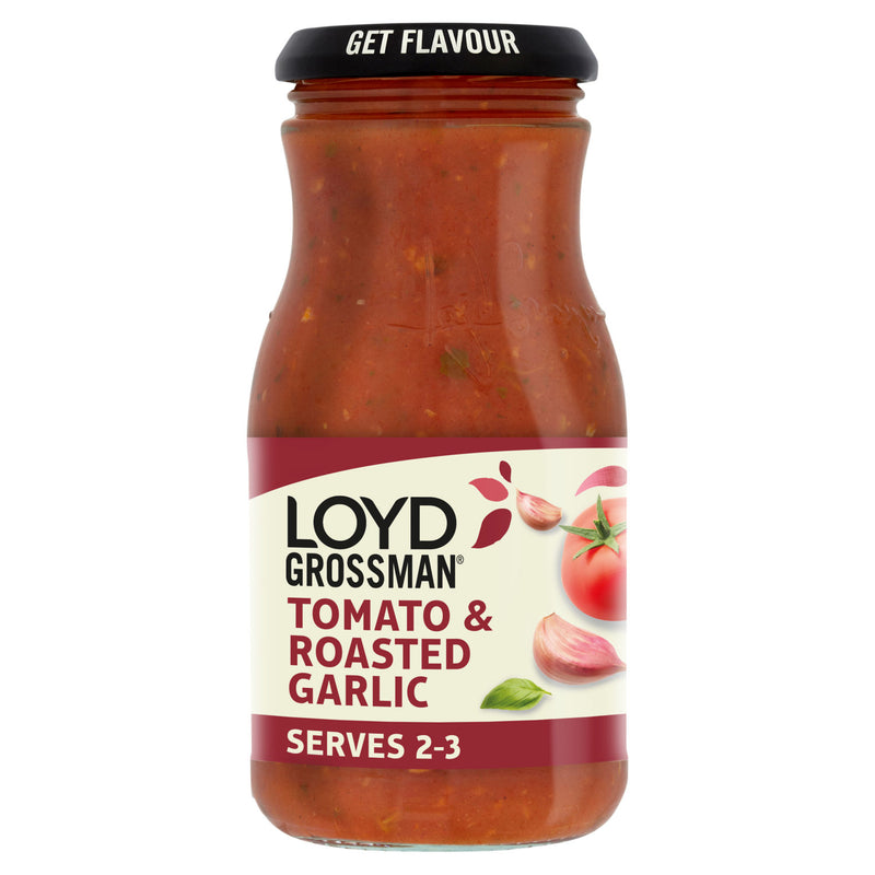 Loyd Grossman tomato and roasted garlic sauce 350g, UK version