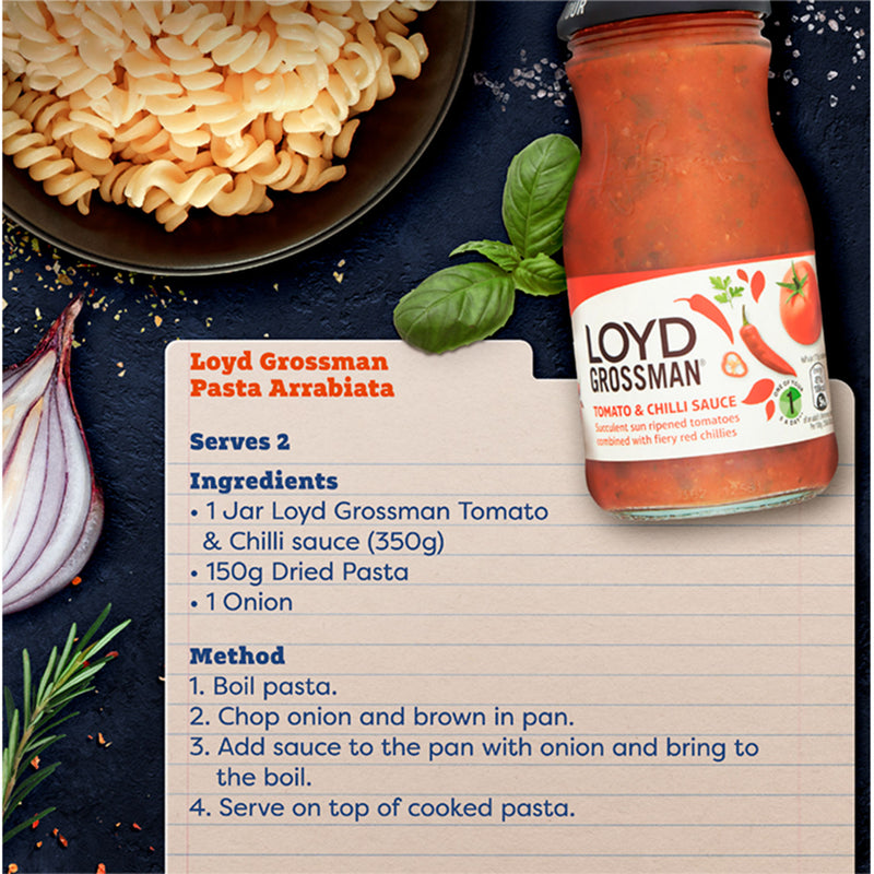 Loyd Grossman Tomato Chilli Pasta Sauce 660g jar, UK version
