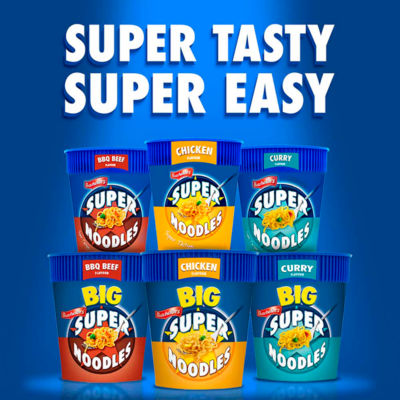 Batchelors Super Noodles bacon flavour instant noodle pot 75g - British product