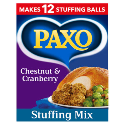 Paxo chestnut and cranberry stuffing mix 170g, imported from the UK