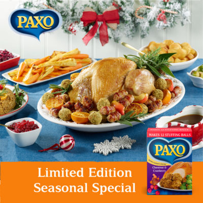 Paxo chestnut and cranberry stuffing mix 170g, imported from the UK