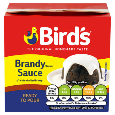 Birds brandy flavour dessert sauce 465g (British brand)