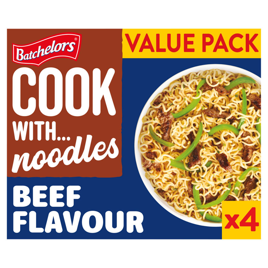 Batchelors Cook with Noodles Beef Flavour 4 x 60g (240g) GOODS ASDA   