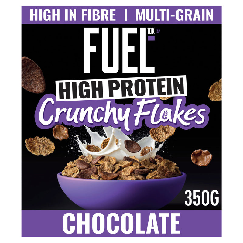 FUEL10K chocolate multigrain flakes breakfast cereal 350g, UK version