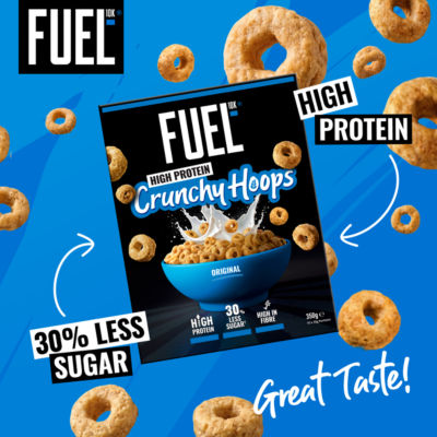 FUEL10K multigrain hoops breakfast cereal 350g (British brand)