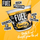 FUEL10K protein porridge pot golden syrup 210g, imported from the UK