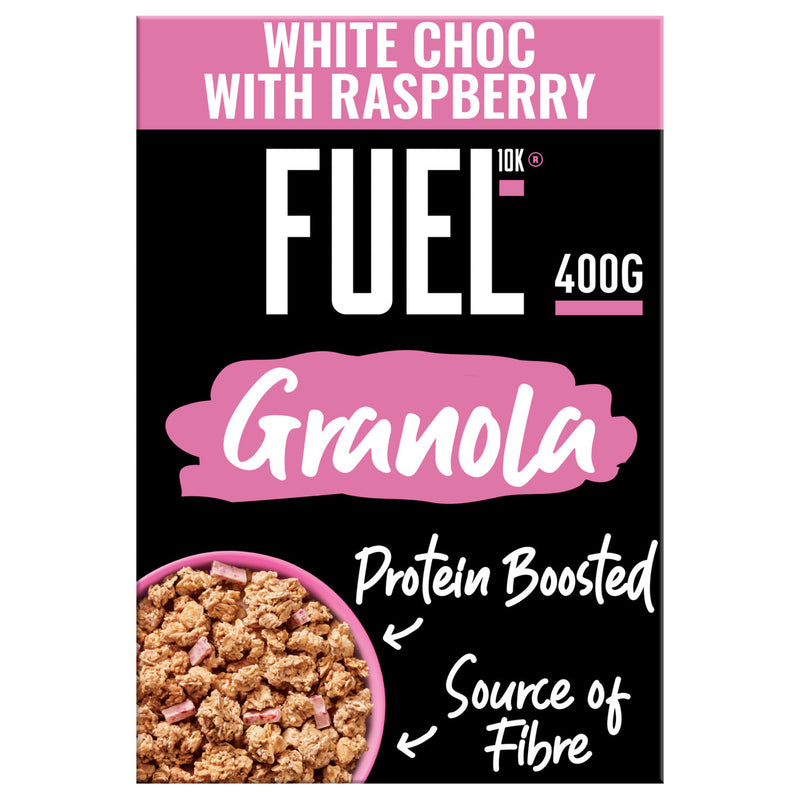 Fuel10K white chocolate raspberry granola 400g - British product