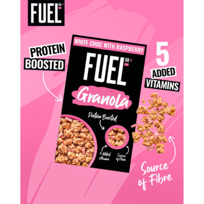 Fuel10K white chocolate raspberry granola 400g - British product