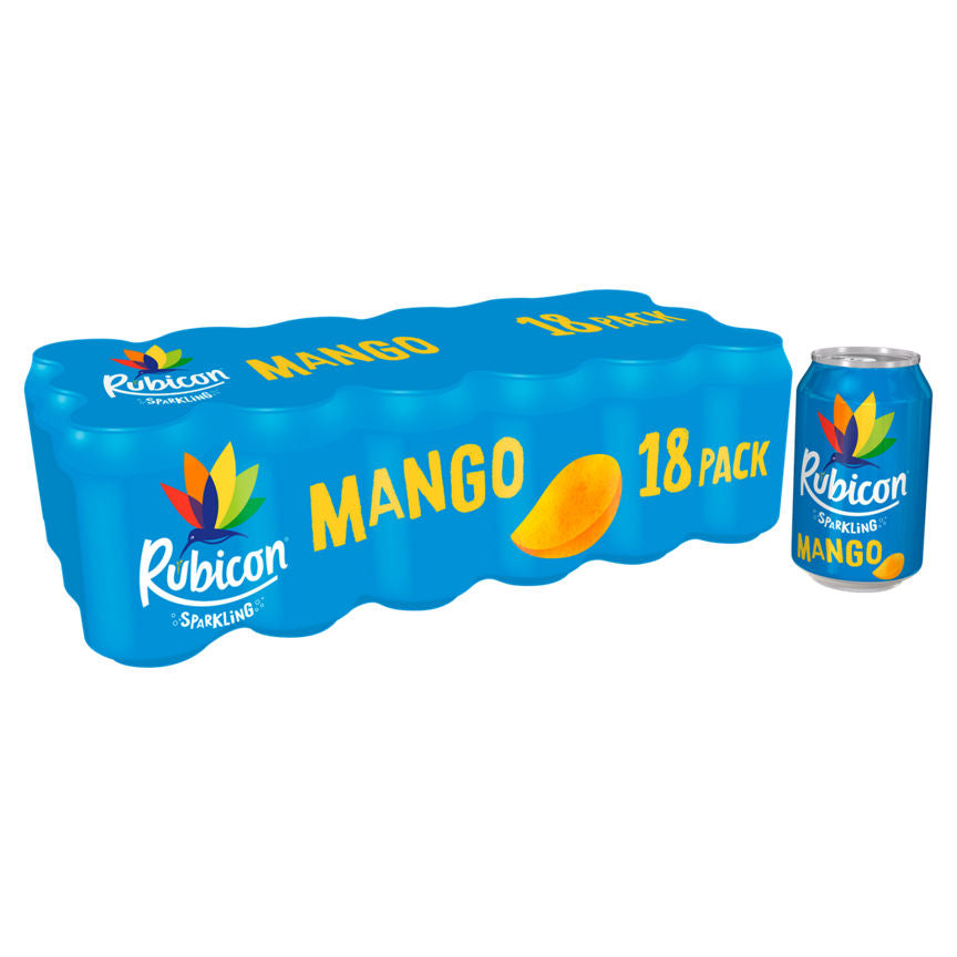 Rubicon Sparkling Mango Juice Soft Drink 18 x 330ml GOODS ASDA   