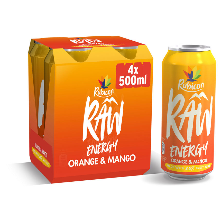 Rubicon RAW Energy Drink Orange & Mango GOODS ASDA   