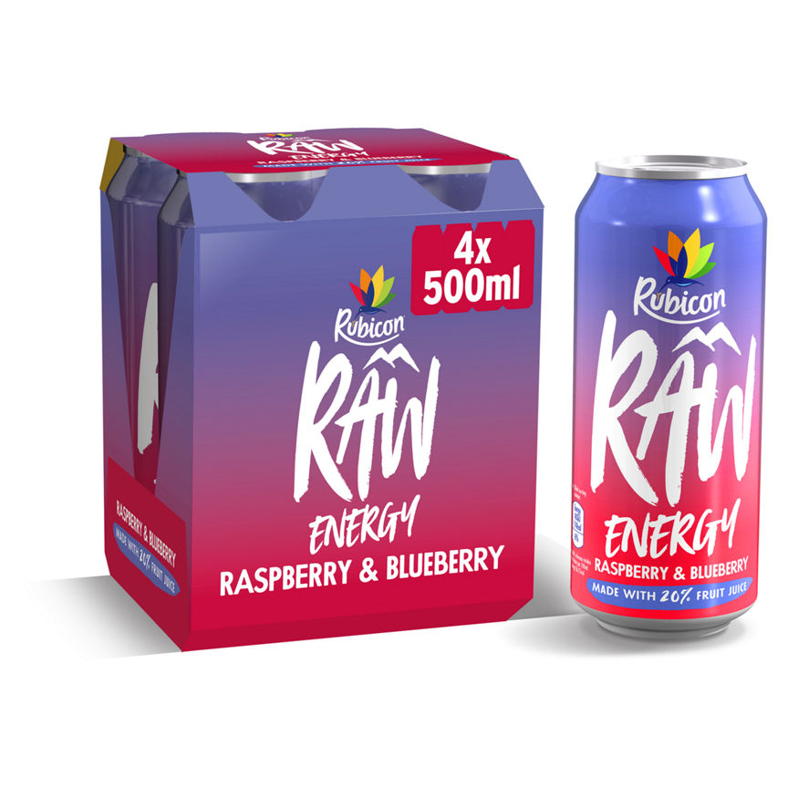 Rubicon RAW Energy Drink Raspberry & Blueberry