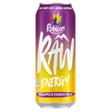 Rubicon Raw Energy pineapple passion fruit 500ml, imported from the UK