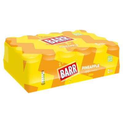 Barr pineapple fizzy drink 24 x 330ml cans, UK version