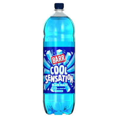 Barr soft drink Blue Razz limited edition 2 litre, UK version