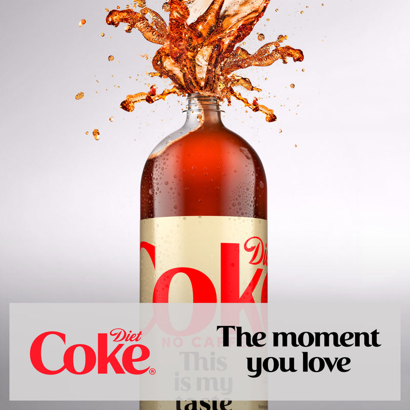 Diet Coke Caffeine Free cola 2L bottle, imported from the UK
