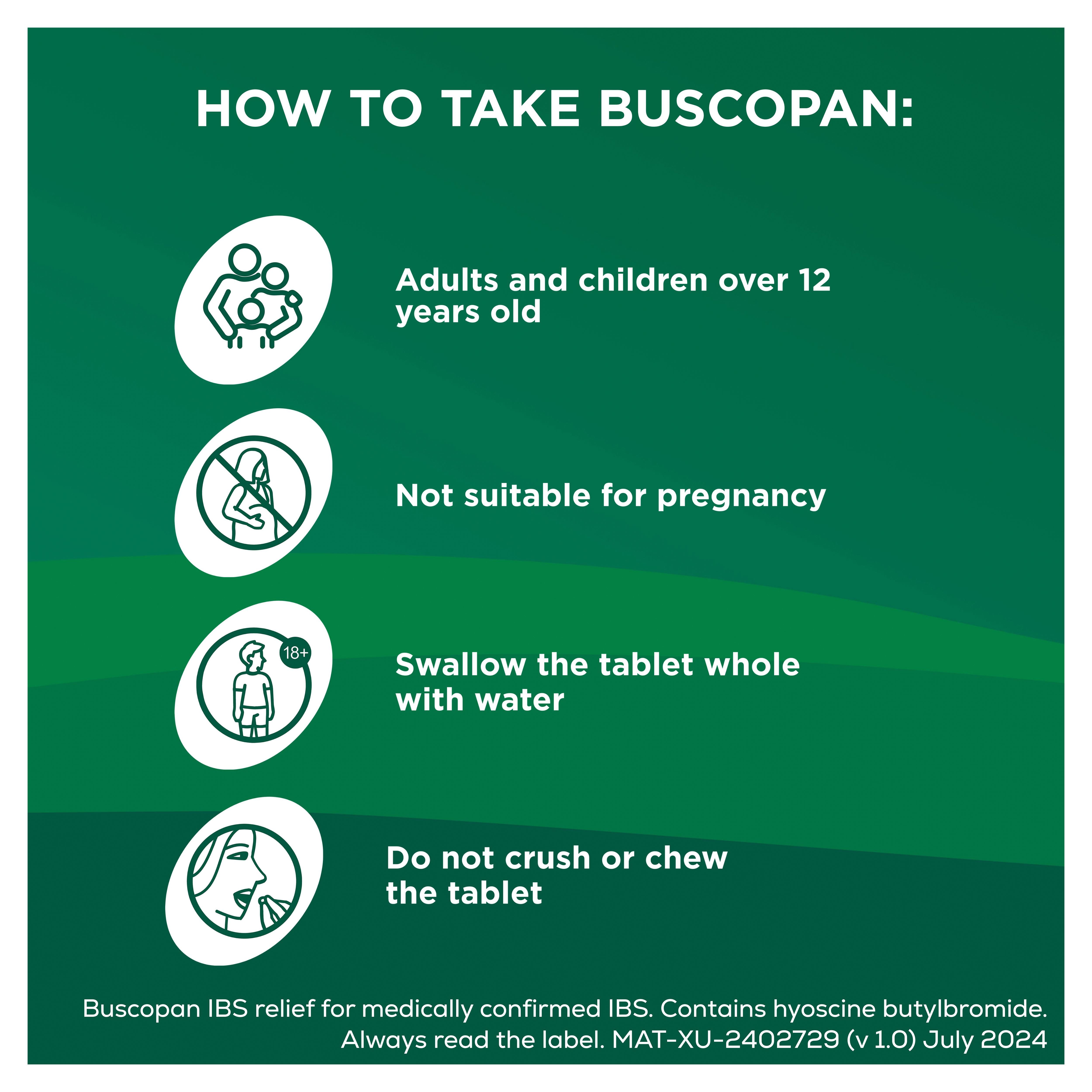 Buscopan IBS Relief tablets 8 tablets, imported from the UK
