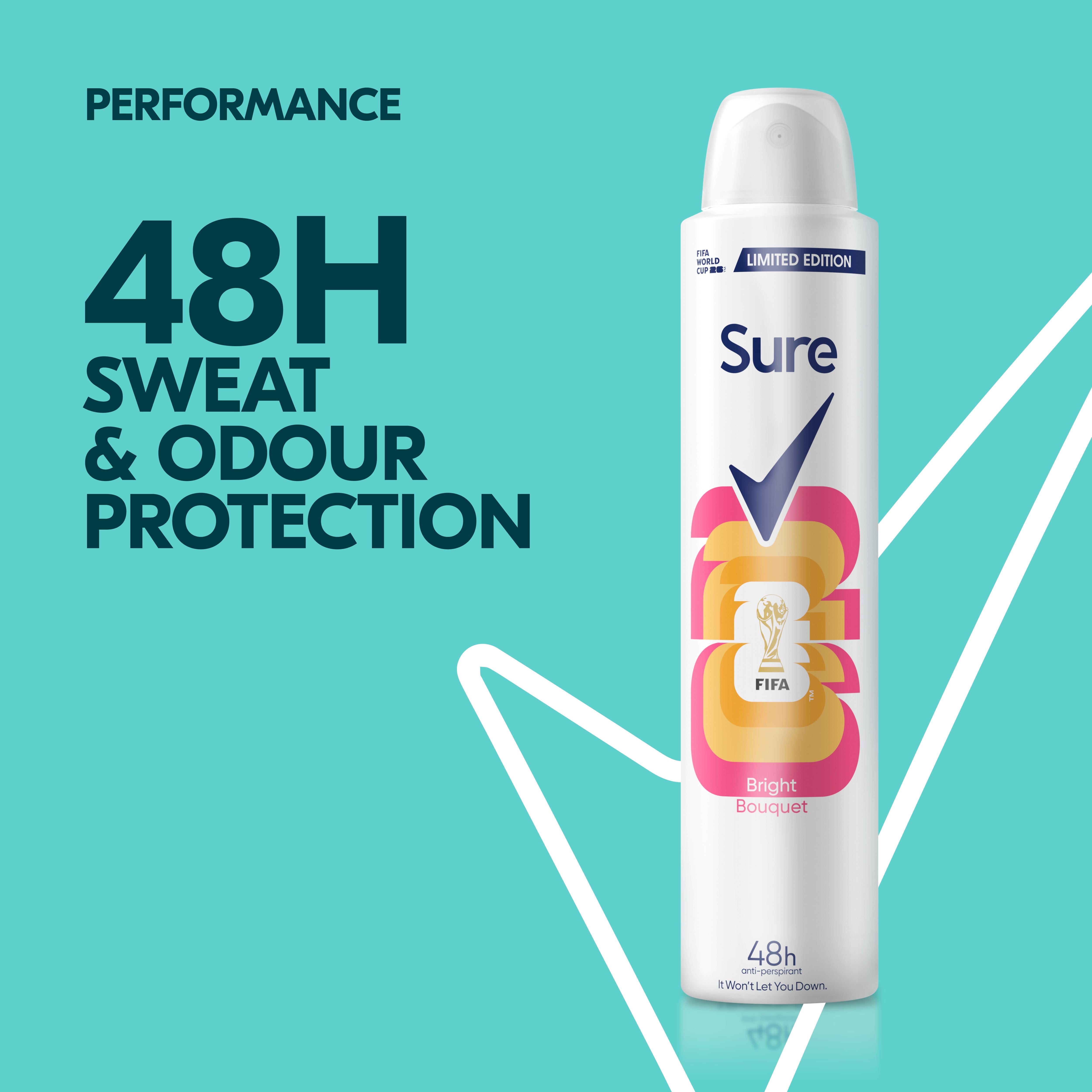 Sure Bright Bouquet antiperspirant aerosol 200ml, UK version