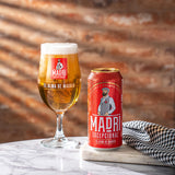 Madri Excepcional premium lager beer cans 4x440ml (British brand)