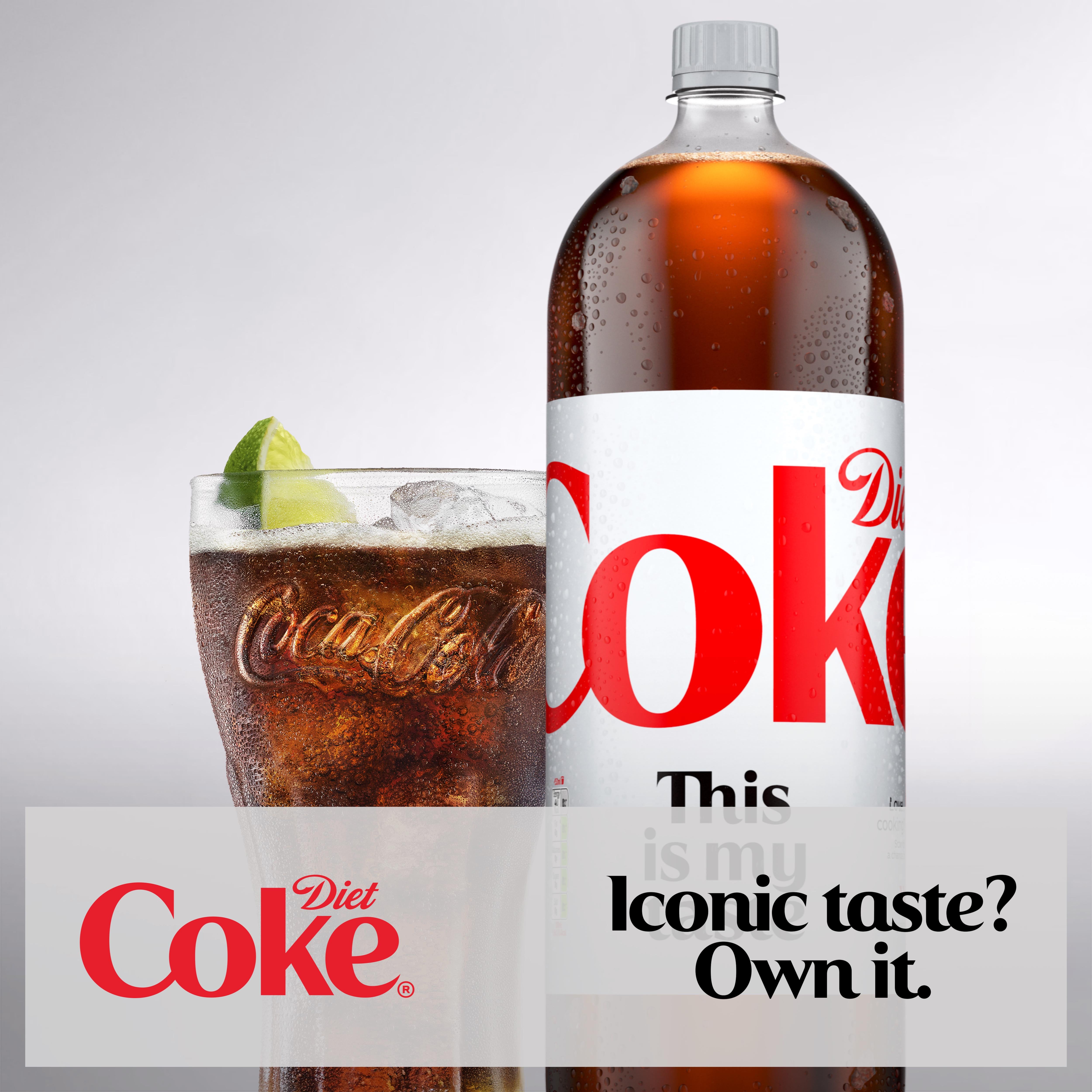 Diet Coke low calorie cola 1.25L bottle, imported from the UK