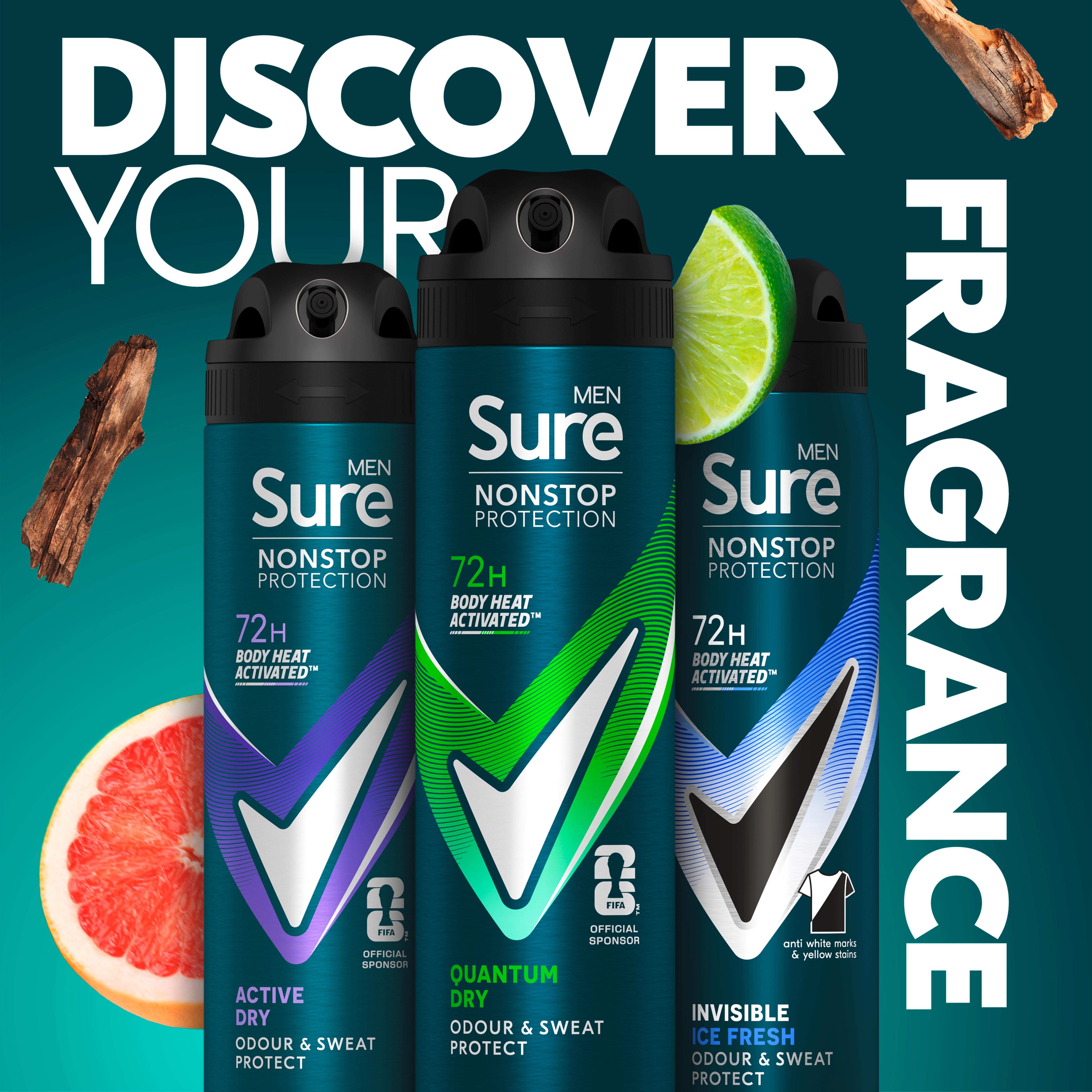 Sure Men Quantum Dry antiperspirant deodorant 150ml, imported from the UK