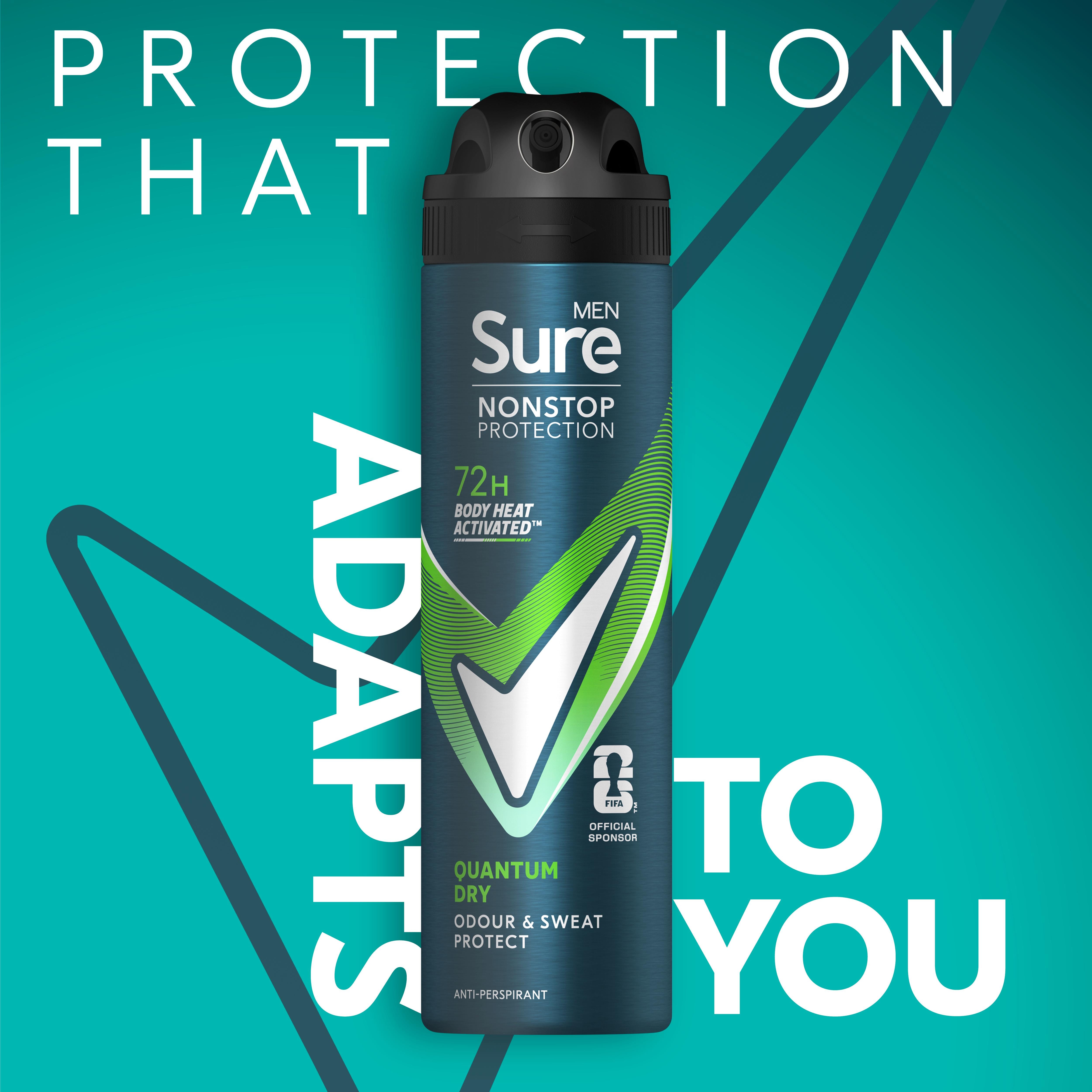 Sure Men Quantum Dry antiperspirant deodorant 150ml, imported from the UK