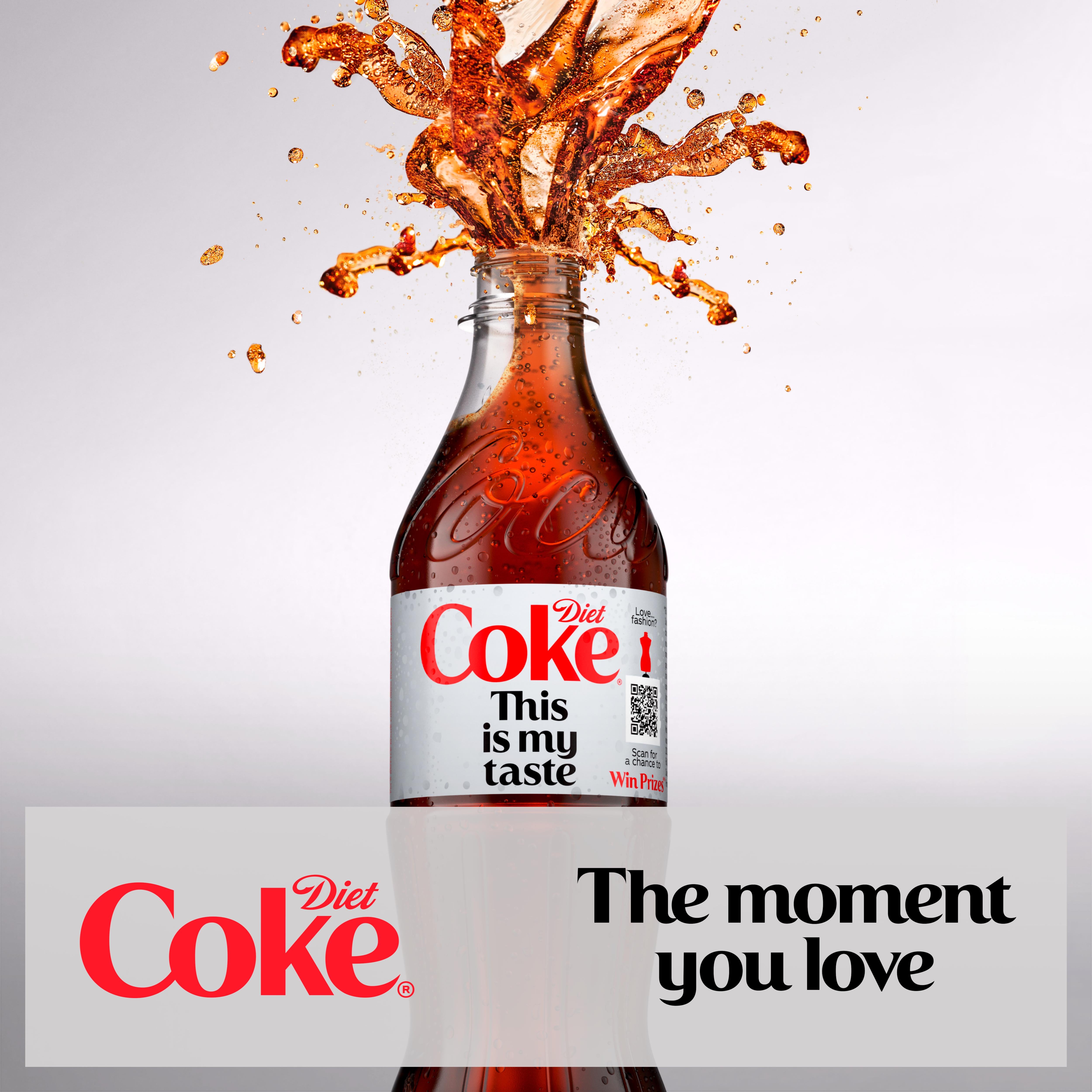 Diet Coke cola soft drink 500ml bottle - British product