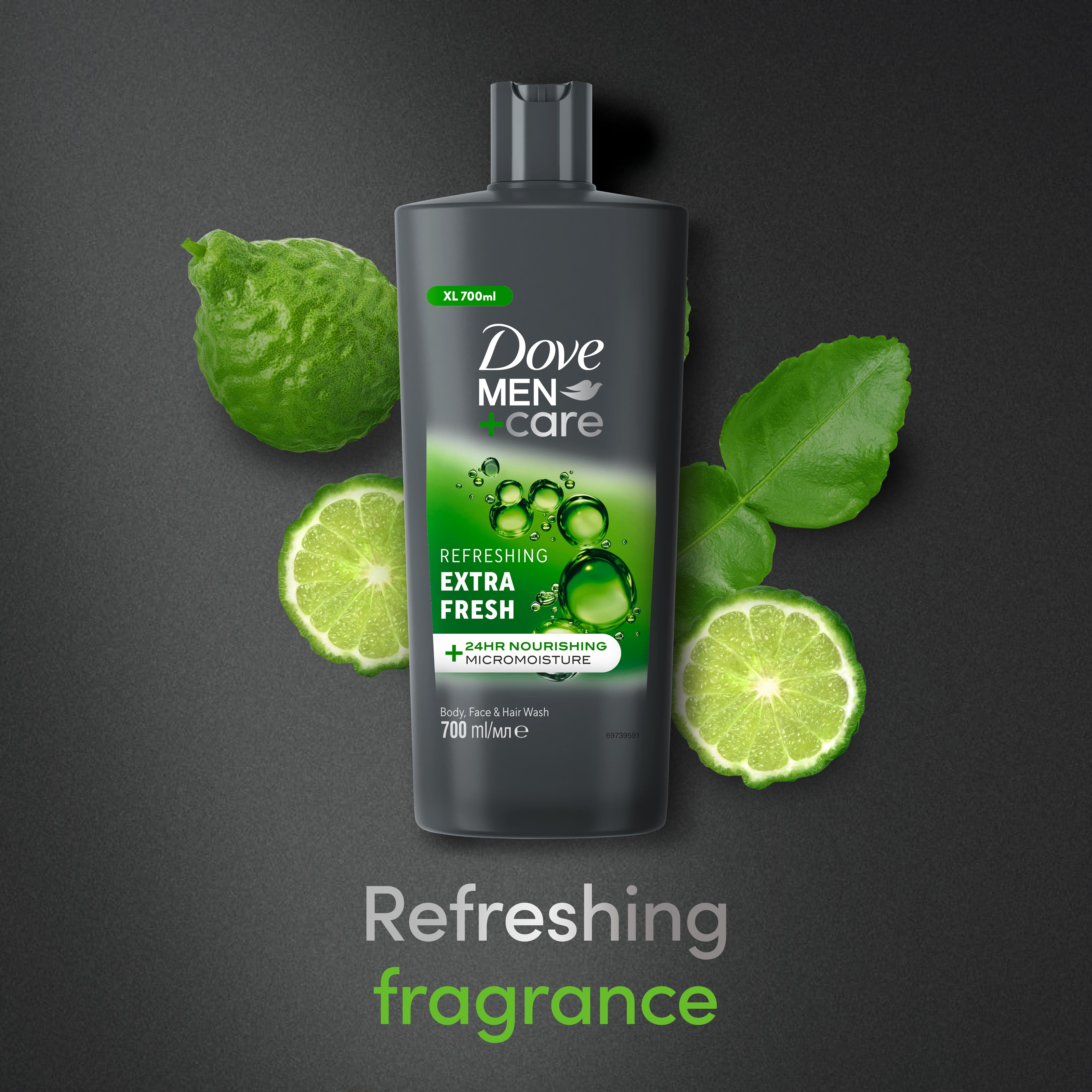 Dove Men+Care Extra Fresh 3-in-1 body wash 700ml (British brand)