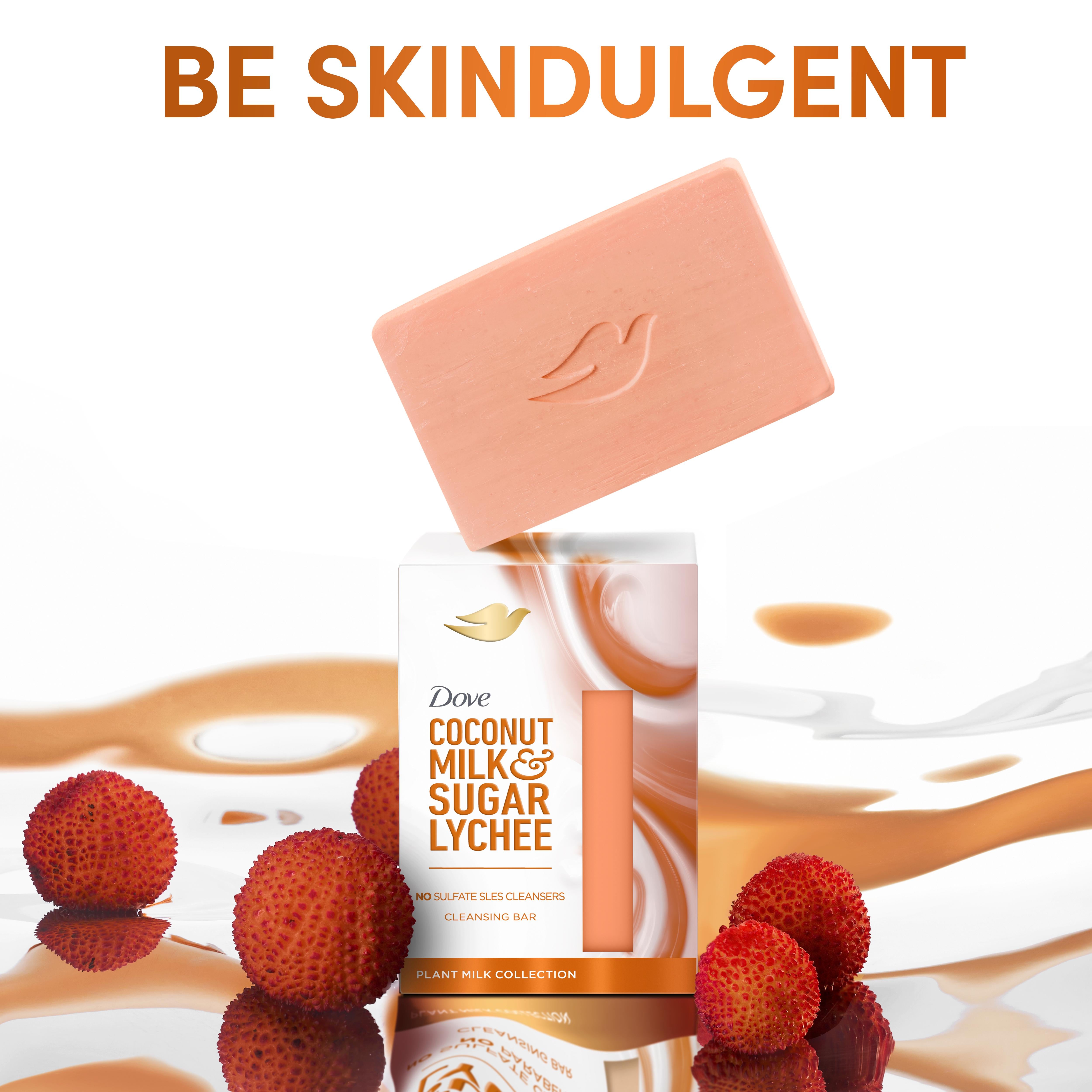 Dove Coconut Milk Sugar Lychee Cleansing Bar 141g, imported from the UK
