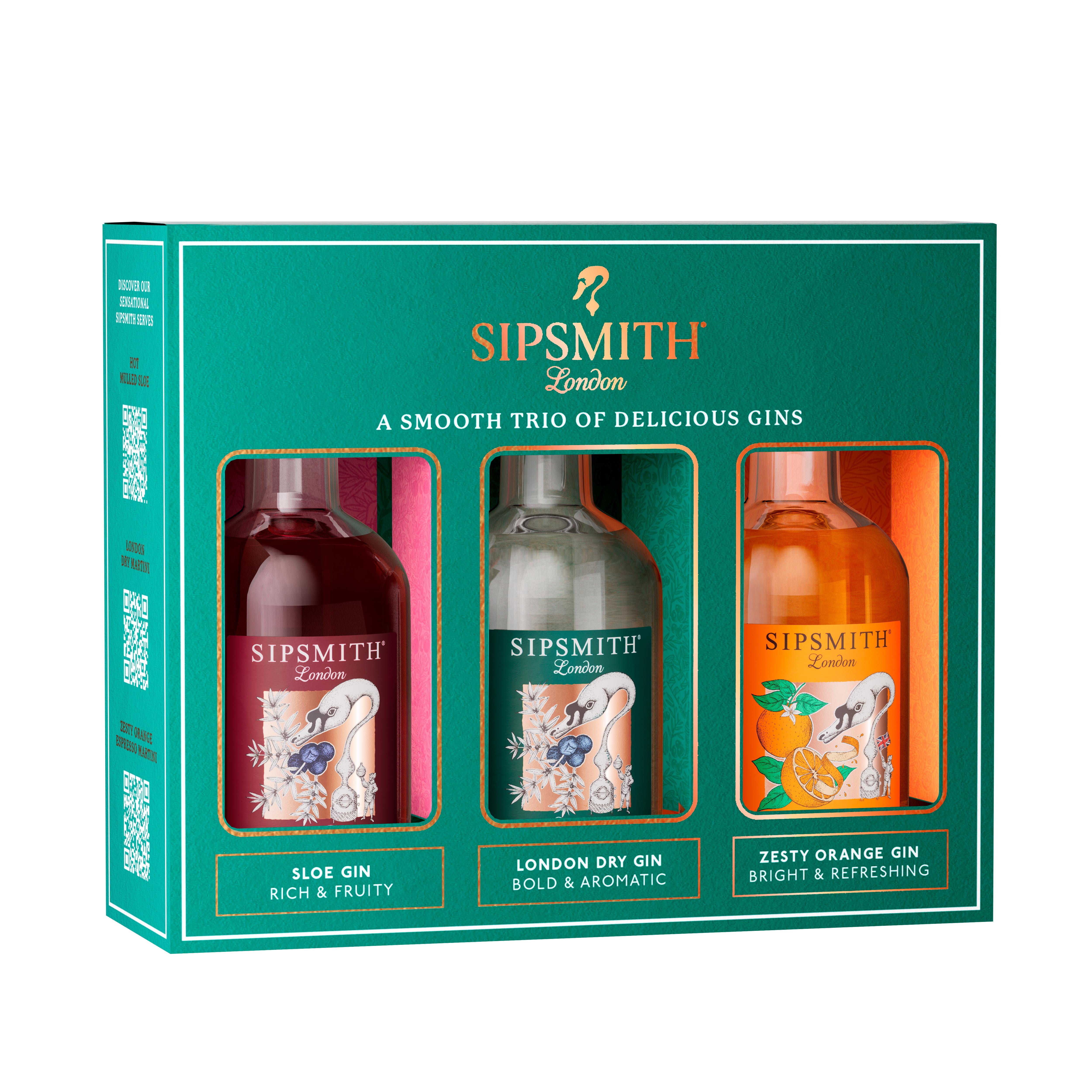 Sipsmith London Mini Trio of Gins Gift Set 3x5cl - British product
