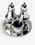 Arthur Price silver-plated condiment set with tray (British brand)