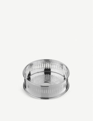 Arthur Price embossed silver-plated bottle coaster 11cm - British product
