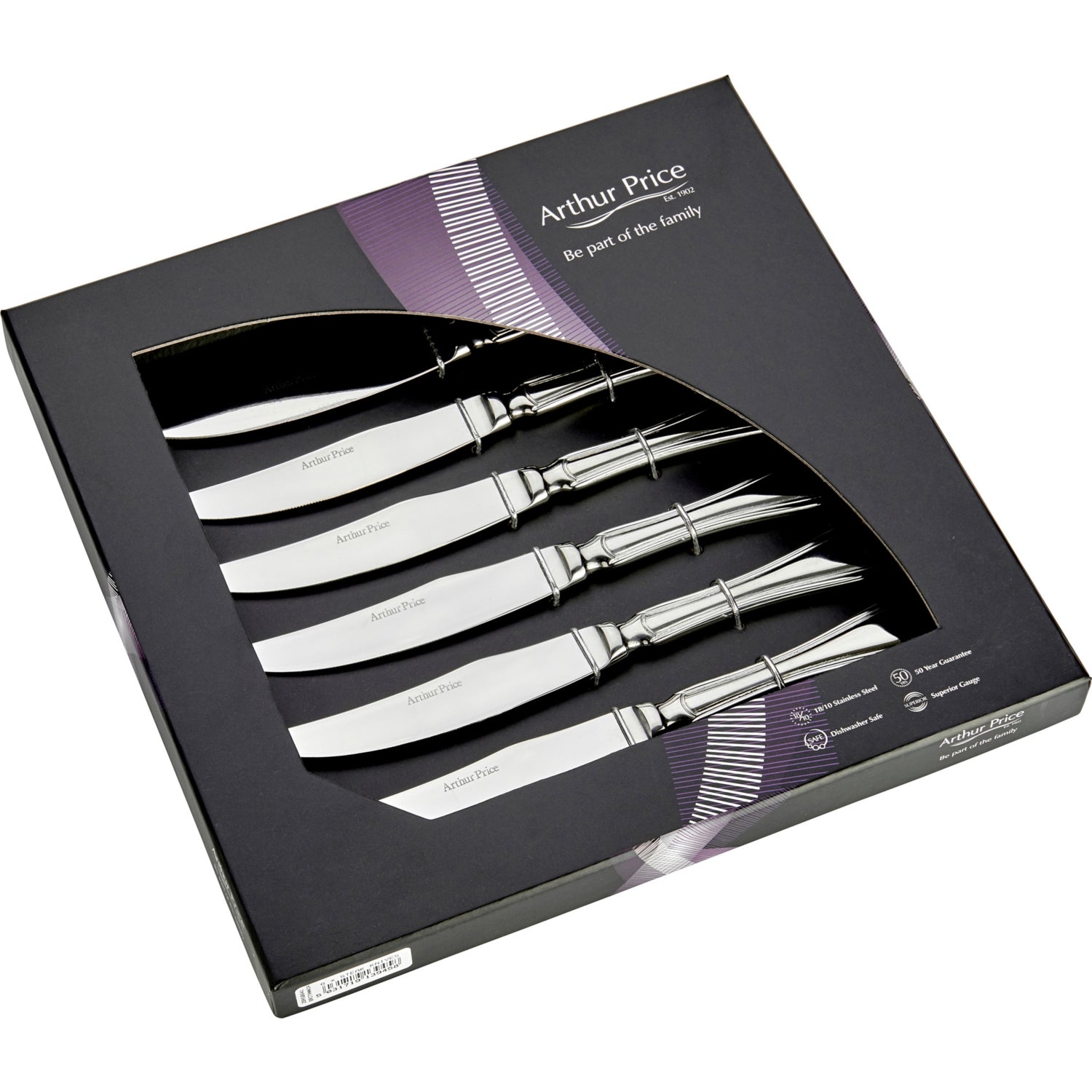 Arthur Price Baguette steak knives set of 6, imported from the UK
