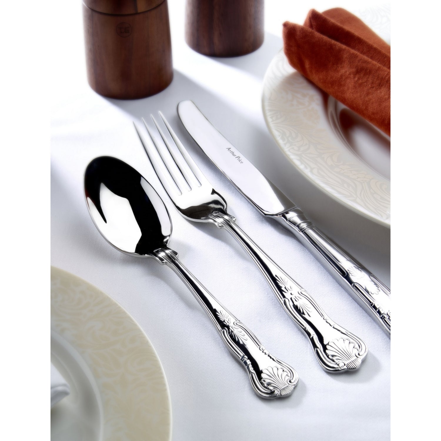 Arthur Price Kings stainless steel serving spoon set of four - British product