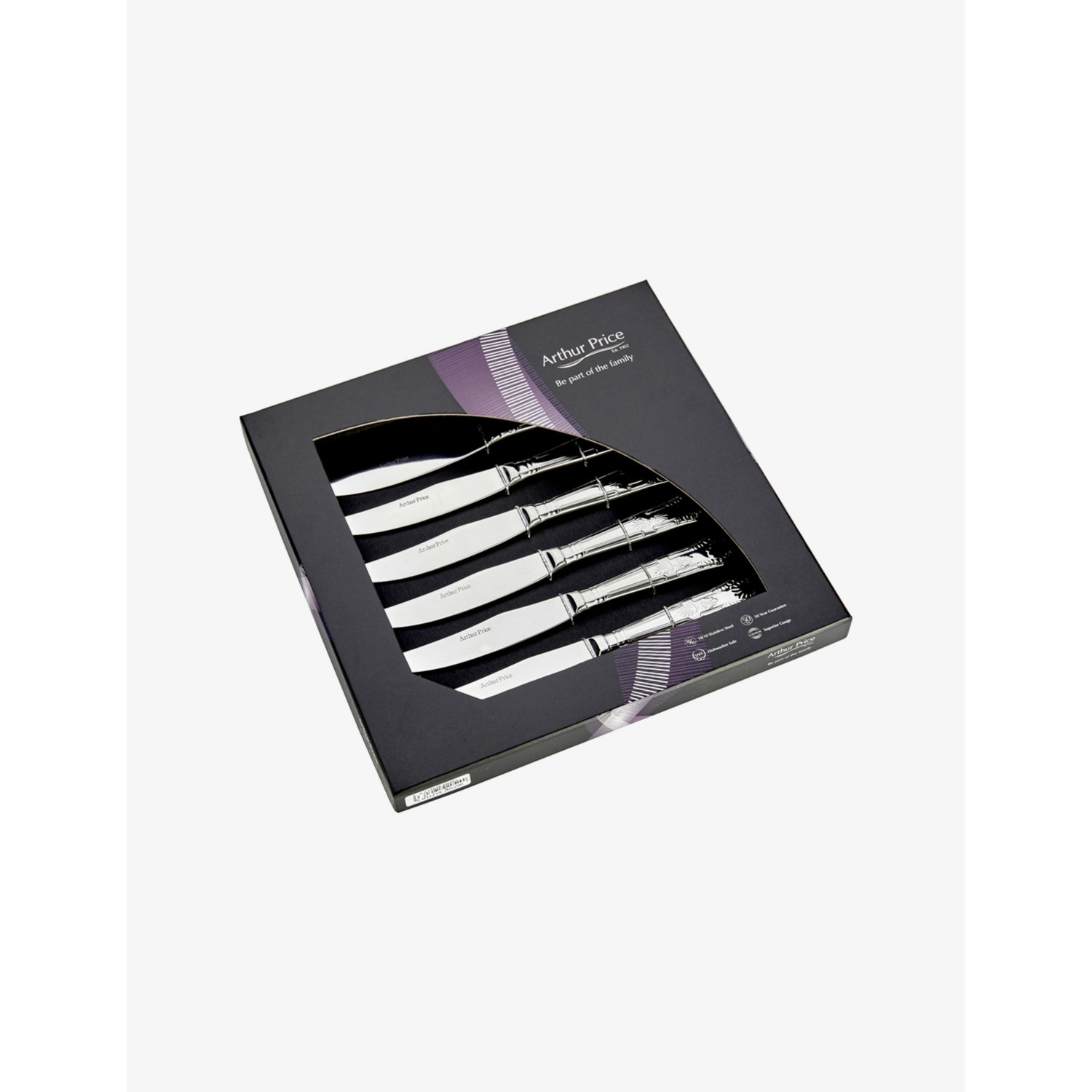 Arthur Price Kings mirror finish steak knives set of 6, imported from the UK